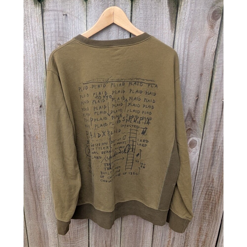 Jean-Michel Basquiat x Uniqlo SPRZNY Sweatshirt Large Double-Sided Olive Green